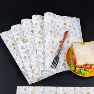 Custom Single <b>Sheet</b> Food Grade <b>Wax</b> <b>Paper</b> Disposable Oil Proof for Sandwiches Hamburgers Bread Cookies - Product Image 4