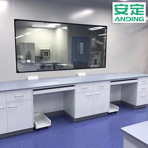 Mesa de Trabajo de Laboratorio Central de Acero Completo con Superficie Epoxi, Diseño Industrial para Uso en Laboratorios Escolares - Product Image 3