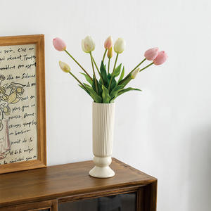 Jarrón de Cerámica Crema Moderno y Sencillo Estilo Nórdico Shumen para Flores Secas, Arreglos Florales Hidropónicos, Decoración para Sala de Estar - Product Image 2