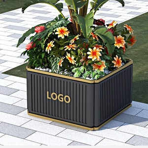 Bacs à fleurs artificielles <span class=keywords><strong>biodégradables</strong></span> modernes en acier inoxydable pour extérieur, jardin, collectivité, bureau, place publique - Product Image 3