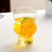 Tasse de gourde monocouche à haute teneur en borosilicate tasse en verre transparent résistant à la chaleur pour crème glacée au jus de café-verres de qualité supérieure