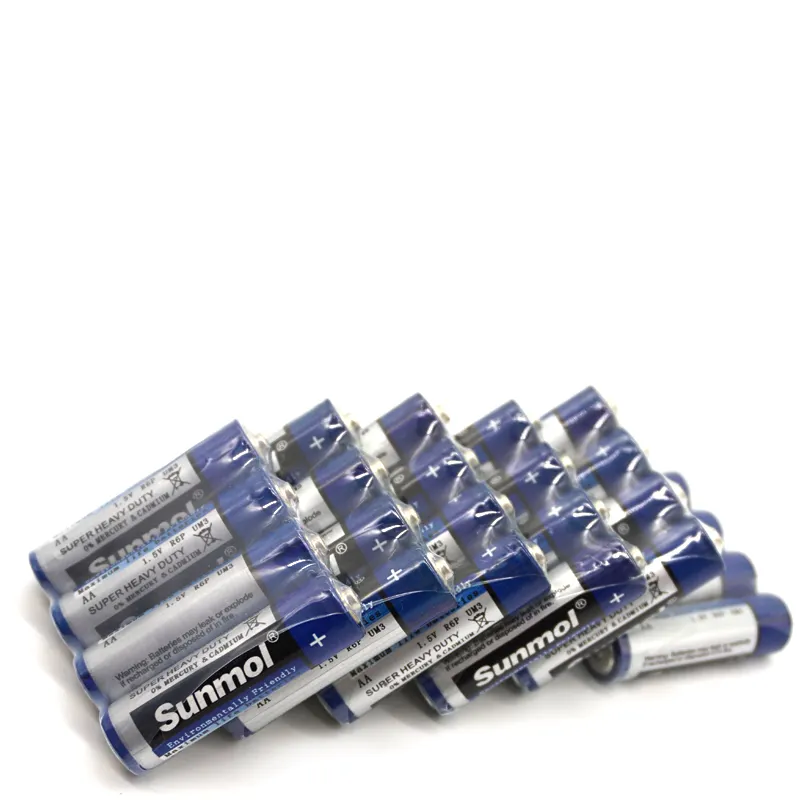R6 UM-3 Super heavy duty AA/AAA Zinc Carbon Battery with good quality and service