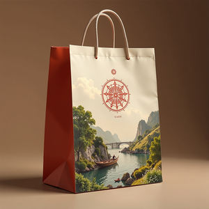 Bolsa de Compras Reutilizable de Lujo con Asas de Listón, Bolsa de Regalo Reforzada de Papel para Boutique - Product Image 6