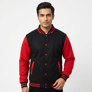 Custom Embroidery Canvas Varsity Jacket <b>Men</b> Long Sleeves Premium Quality Reversible Waterproof Breathable Winter Wear Front - Product Image 1