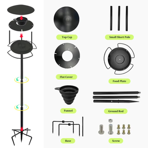 Comedouro para Pássaros Selvagens JH-Mech 55" com Base de 5 Pontas e Tigela de Silicone, Comedouro de Aço para Pássaros ao Ar Livre - Product Image 4