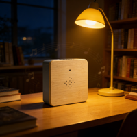Machine à sons d'oiseaux avec détection jour/nuit, audio personnalisé, bruit blanc, alimentation par piles, design carré sans fil pour la décoration intérieure