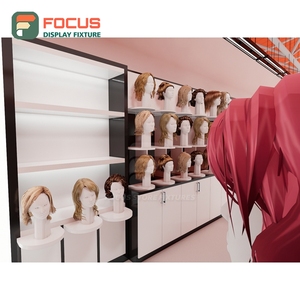 Custom Wig Display Cabinet Glass Panel Lighted Drawer Multi Shelf Hair Store Display Cabinet Fixture - Product Image 5