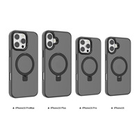 Étui de téléphone magnétique anti-rayures de qualité supérieure avec protection à 360° °   Support pour iPhone 16 15 Pro Max (Design antichoc noir mat)