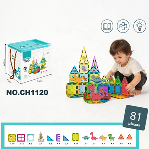 81 pièces <span class=keywords><strong>de</strong></span> blocs <span class=keywords><strong>de</strong></span> <span class=keywords><strong>construction</strong></span> magnétiques colorés sur le thème des dinosaures, 7,5 cm, jouet éducatif STEM DIY pour enfants <span class=keywords><strong>de</strong></span> 3 ans et plus, commandes en gros - Product Image 5
