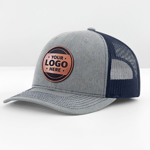 Casquettes de camionneur classiques de style 112 avec logo en cuir personnalisé, patch en cuir 3D de haute qualité à 6 panneaux - Product Image 1