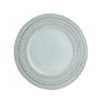 Assiette en porcelaine de 13 pouces, style romantique français, avec dentelle et relief rétro, non toxique, de style occidental européen moderne, pour personnalisation de fête