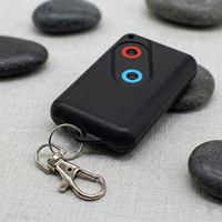 Télécommande de porte de garage Scimagic 303 MHz à code roulant, 2 boutons, cercle rouge et bleu, porte-clés noir, émetteur d'ouverture de portail