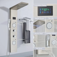 Promotion Colonne de Douche Murale Cascade en Acier Inoxydable avec Panneaux de Douche LED pour Salle de Bain