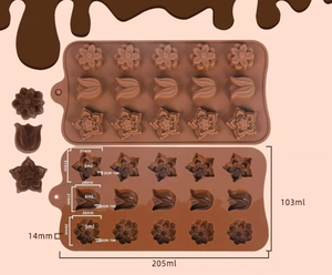 15 Cavidad 3D Tulipán Silicona Chocolate Molde Día de San Valentín Flor Molde Cubos de hielo Aromaterapia Yeso Cera Se derrite Molde Desechable - Product Image 3