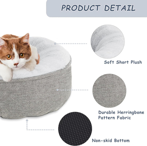 Warm <b>Plush</b> Waterproof Oxford Fabric Sustainable Donut Dog Bed Cave Solid Classic Removable Washable All Seasons Carton - Product Image 2