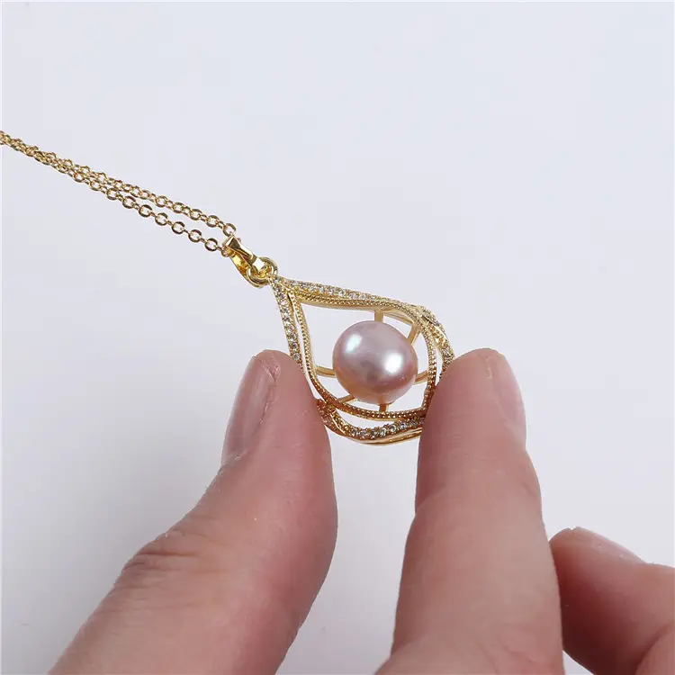 Moda takı elmas şekli tatlısu inci kolye kolye kadınlar için hediye sevgililer
