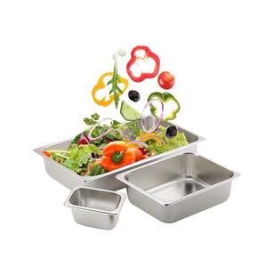 전체 크기 두꺼운 스테인레스 스틸 201/304 GN 팬 뚜껑과 상업 레스토랑 호텔 미국/유럽 스타일 식품 용기 팬 - Product Image 6