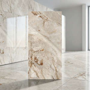 Azulejos de porcelana cerámica pulida de alto brillo Breccia Olive 800x1600mm con aspecto de piedra natural para paredes y suelos. - Product Image 1