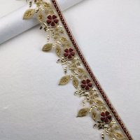 Dentelle brodée en gros, applique et bordure, dernière dentelle brodée en maille perlée et pailletée pour mariage et robe de mariée