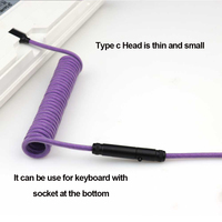 Kabel Mouse Mini Xlr Metal Yc8 Connector Paracord, Kabel Keyboard, Keyboard Mekanik, Kabel USB ke Type C Berbentuk Spiral
