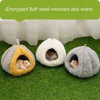 Hamster lapin petit animal de compagnie nid velours peluche tissu écologique solide motif hiver chaud ours doré évasion dormir