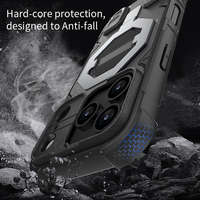 Coque de téléphone robuste en métal magnétique avec support pour iPhone 17 Air 16 15 14 Plus 13 Pro Max, anti-chute avec cordon, coque arrière