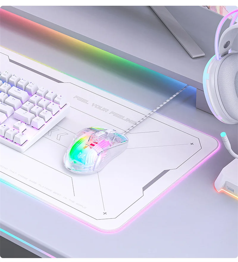 ONIKUMA CW923 Transparent Wired Gaming Mouse with RGB Backlight