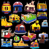 Castillo Inflable Clásico Colorido, Casa de Brinco Inflable Multicolor con Paredes de Seguridad de Malla para Alquiler en Fiestas de Cumpleaños