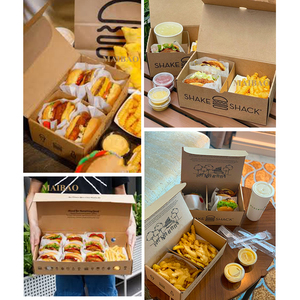 Boîte à hamburger en carton rose personnalisée pour frites, <span class=keywords><strong>sandwich</strong></span>, frites, hamburger, emballage pour <span class=keywords><strong>poulet</strong></span> frit, boîte à nourriture en carton - Product Image 6