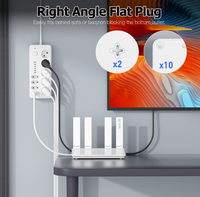 Multiprise standard européenne avec interrupteur de protection contre les surcharges, plusieurs ports USB 5C1A pour la maison et le bureau