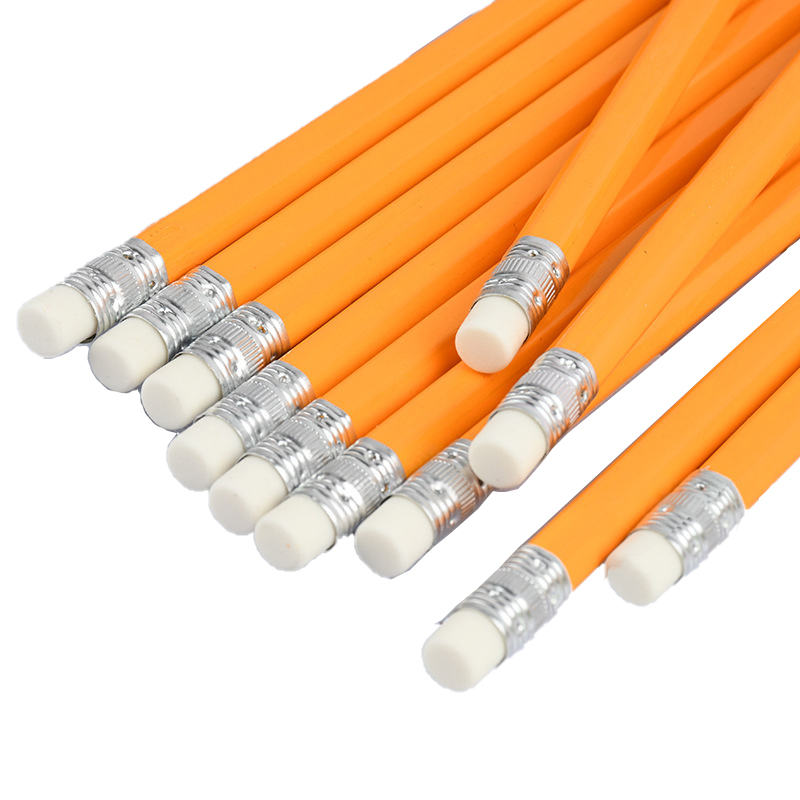 2025 new KRC Wood-Cased #2 HB 2B Pencils with Top Erasers Yellow Pencil Teacher Supplies Writing Drawing Sketching Non-sharpened