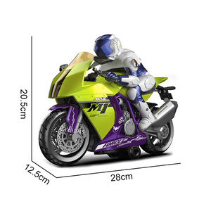 Nouveaux jouets de moto cascadeurs rotatifs télécommandés 2.4G à venir avec lumière <span class=keywords><strong>et</strong></span> son pour les enfants - Product Image 5