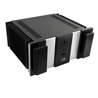 Boîtier de sortie personnalisé en aluminium et PVC IP56 avec panneau dissipateur de chaleur pour instruments électroniques, usinage CNC, amplificateur audio, boîtier de haut-parleur vide