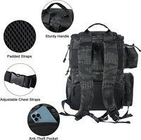 Sac à dos de pêche résistant à l'eau avec porte-cannes et glacière, sac de loisirs et de sport antivol