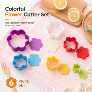 Lot de 6 emporte-pièces colorés pour biscuits, en plastique PP personnalisé, non toxique, hygiénique et sain, pour fêtes et spectacles - Product Image 2