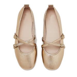 Choozii-zapatos informales para chicas, bailarinas brillantes <span class=keywords><strong>de</strong></span> cuero metálico para chicas - Product Image 2