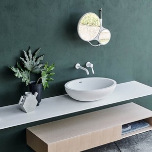 Agape XL travertino opaco lavello a cucchiaio Design moderno lavabo a mano per bagno Hotel scuola uso casa - Product Image 1