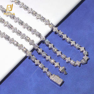 नूओया 6 मिमी चौड़ाई स्टार डिजाइन चमकदार बनाम मोइससानाइट हार कस्टम महिलाओं के अच्छे गहने 925 स्टर्लिंग सिल्वर टेनिस चेन - Product Image 2