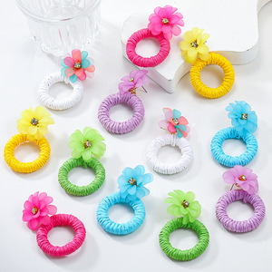 Boucles d'oreilles tissées mode tissé rond découpe fleurs diamant pendentif boucles d'oreilles pour femmes Uionen 1019 - Product Image 1