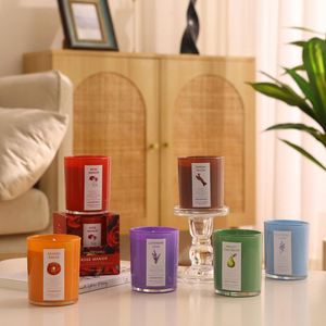 Vela Aromática de Cera de Soya en Frasco de Vidrio Colorido, con Múltiples Fragancias, Decoración para Bodas, Cumpleaños, Regalo para el Hogar - Product Image 1