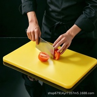 Planche à découper carrée en plastique pour usage commercial, qualité alimentaire, antibactérienne, anti-moisissure, double face, antidérapante, colorée