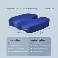 Coussin de siège orthopédique Bravo Gel amélioré en mousse à mémoire de forme avec gel pour le coccyx, coussin pour chaise de bureau