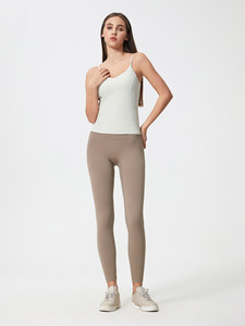ODM Pantalones de yoga deportivos elásticos de cintura alta para mujer, mallas deportivas de nuevo estilo <span class=keywords><strong>con</strong></span> líneas sólidas sin vergüenza - Product Image 2