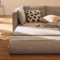 Sofá Cuadrado Plegable Multifuncional Tapizado, Convertible en Asiento y Cama, Hecho de Tela Comprimida para Fácil Almacenamiento, Ideal para Villas