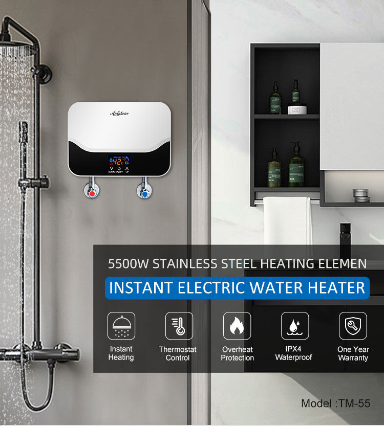 Low Power 3000W Kitchen Tankless Geyser for Instant Hot Water