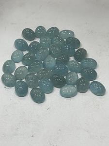Cabujones de Aguamarina de cristal natural, sombra lechosa suelta, piedras preciosas ovaladas pulidas lisas azules, producto a granel - Product Image 4