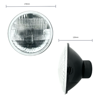Adaptador de Faro Delantero de 7 Pulgadas H4/P63 6014, Cristal Curvo, Haz de Luz Semi-Encerrado, Luz Alta, Halógena, LED, Otros Accesorios para Faros de Coche