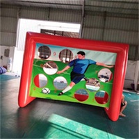 Poteau de cible de tir de football gonflable portable avec porte pour les fêtes et les jeux de château