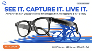 Lunettes intelligentes d'enregistrement vidéo en première personne, caméra HD, audio stéréo, assistant IA pour l'extérieur et le travail - Product Image 4