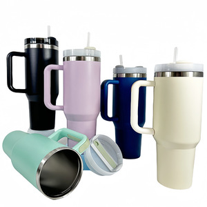 Stainless Steel Insulated Tumbler 40oz With Straw And Handle For Travel Outdoor Use - Product Image 1